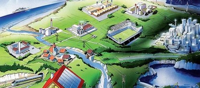 Wie Elektrizität in verschiedenen Teilen der Welt genutzt wird, von Privathaushalten bis hin zu Fabriken und Städten, wobei der Schwerpunkt auf erneuerbaren Energiequellen wie Sonnenkollektoren liegt.