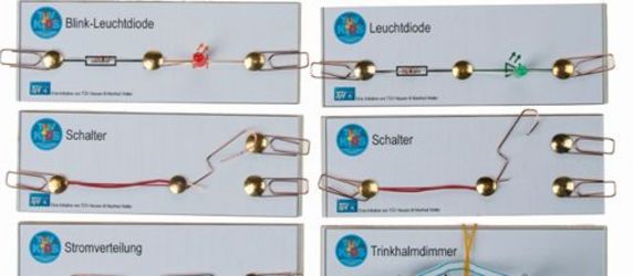 Verschiedene elektrische Schaltkreise, die jeweils mit ihrem Namen und einer kurzen Beschreibung ihrer Funktion versehen sind.